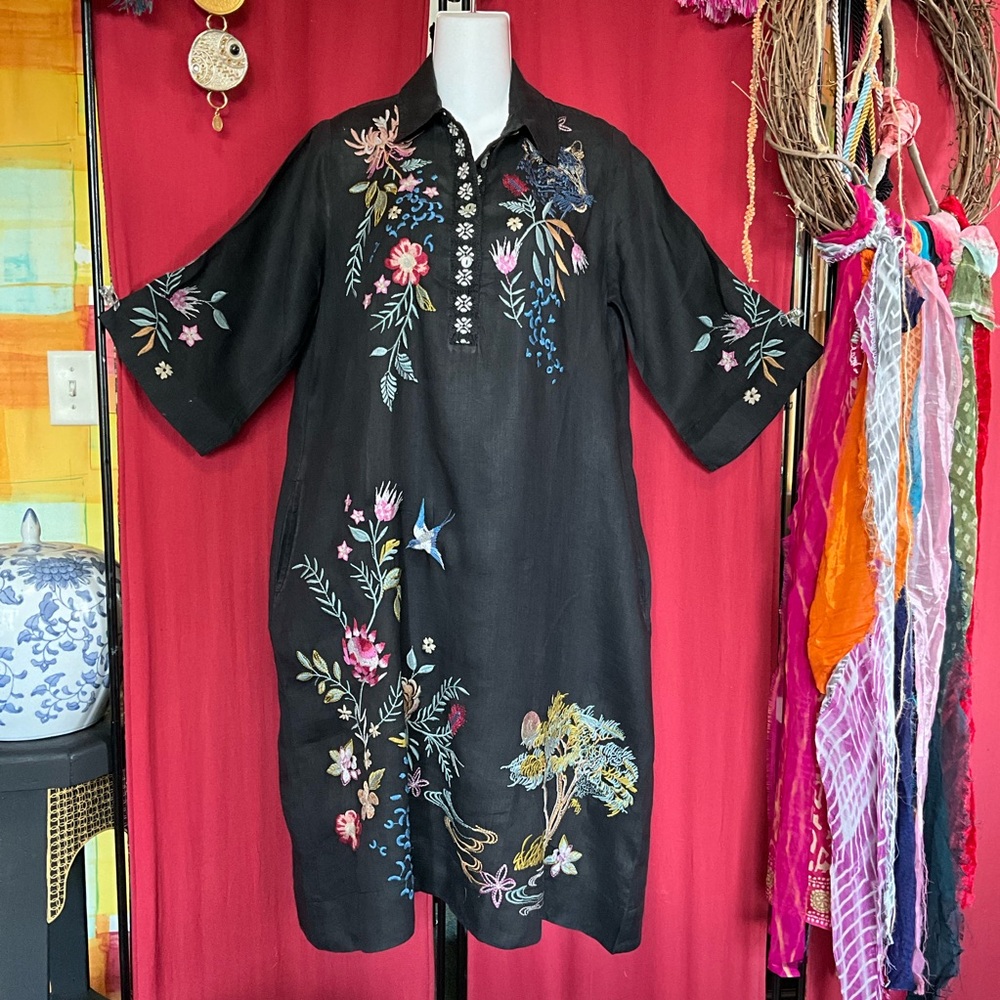 NWT Johnny Was Workshop Indalo Henley Kimono Sleeve Dress